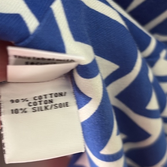 Diane von Furstenberg DVF Reina Blue White Zig Zag Geometric Mini Dress Size 8 - Picture 8 of 9
